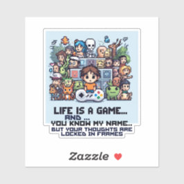 Das Leben ist ein Spiel. #Part2 (8bit) (Gamer gift Aufkleber