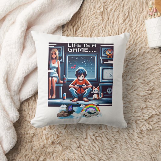 Das Leben ist ein Spiel. #Part2 (8bit) (Gamer gift Kissen (Decke)