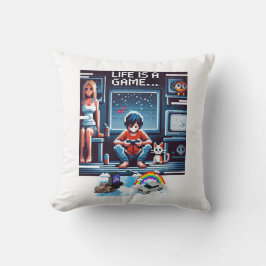 Das Leben ist ein Spiel. #Part2 (8bit) (Gamer gift Kissen