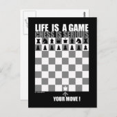 Das Leben ist ein Spiel, Schach ernst Postkarte (Vorne/Hinten)