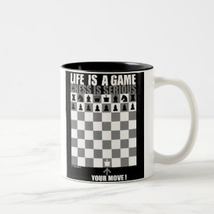 Das Leben ist ein Spiel, Schach ist ernst (c), Zweifarbige Tasse