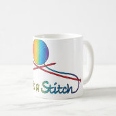 Das Leben ist ein Stich Kaffeetasse (VorderseiteRechts)