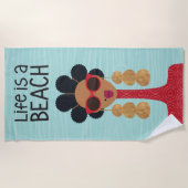 "Das Leben ist ein Strand" Badetuch (Vorderseite)