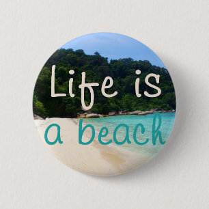 Das Leben ist ein Strand Button