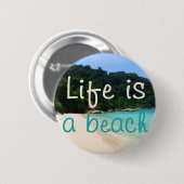 Das Leben ist ein Strand Button (Vorne & Hinten)