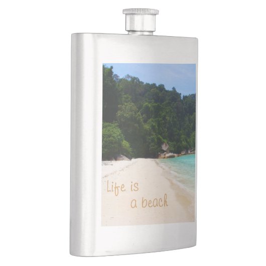 Das Leben ist ein Strand Flachmann (Rechts)