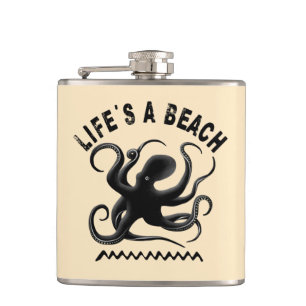 Das Leben ist ein Strand - Funny Summer Quote Flachmann