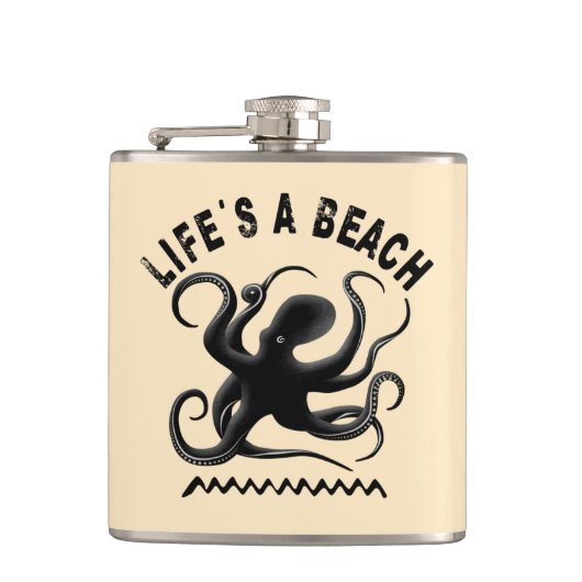 Das Leben ist ein Strand - Funny Summer Quote Flachmann (Vorderseite)