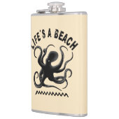 Das Leben ist ein Strand - Funny Summer Quote Flachmann (Links)