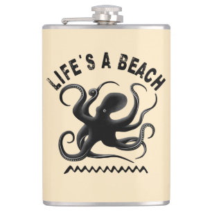 Das Leben ist ein Strand - Funny Summer Quote Flachmann