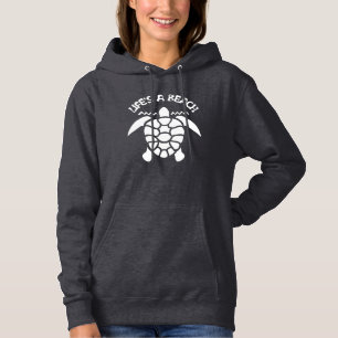Das Leben ist ein Strand Funny Zitat - Sea Turtle Hoodie