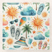 Das Leben ist ein Strand Glasuntersetzer (Vorderseite)