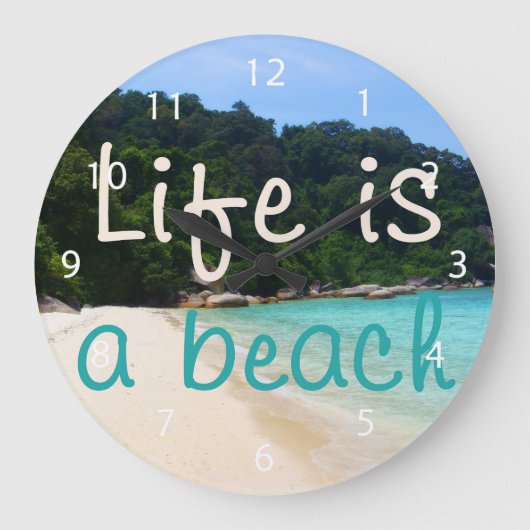 Das Leben ist ein Strand Große Wanduhr (Vorderseite)