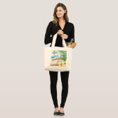 Das Leben ist ein Strand Jumbo Stoffbeutel (Vorderseite (Model))