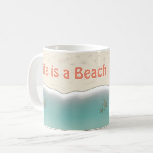 Das Leben ist ein Strand Kaffeetasse (Vorderseite Links)