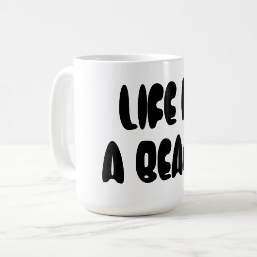 Das Leben ist ein Strand Kaffeetasse (Vorderseite Links)