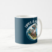 Das Leben ist ein Strand - Kaninchen und Schildkrö Kaffeetasse (VorderseiteRechts)