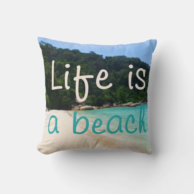Das Leben ist ein Strand Kissen (Vorderseite)