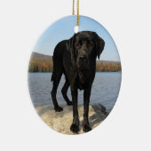 Das Leben ist ein Strand - Labrador Retriever - Bl Keramik Ornament (Rechts)