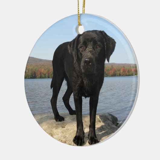 Das Leben ist ein Strand - Labrador Retriever - Bl Keramik Ornament (Links)