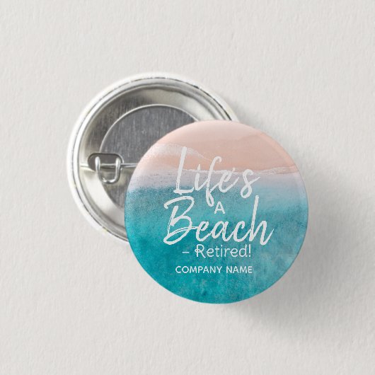 Das Leben ist ein Strand - müde! Button | Funny Re (Vorne & Hinten)