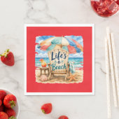 "Das Leben ist ein Strand" Papier Serviette (Beispiel)