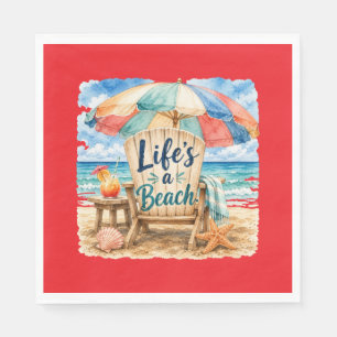 "Das Leben ist ein Strand" Papier Serviette