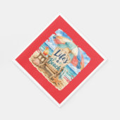 "Das Leben ist ein Strand" Papier Serviette (Ecke)