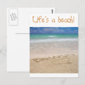 Das Leben ist ein Strand Postkarte (Vorne/Hinten)