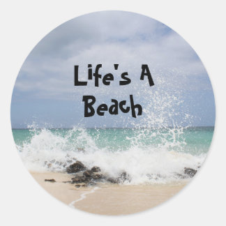Das Leben ist ein Strand Runder Aufkleber