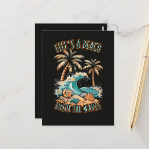 Das Leben ist ein Strand Sommerferien Tropischer S Postkarte