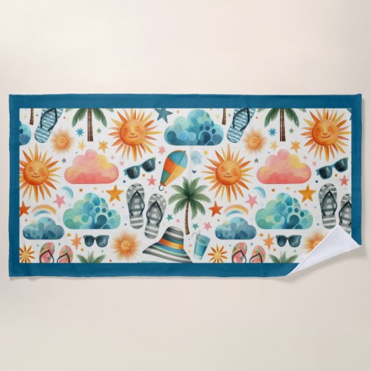 Das Leben ist ein Strand Strandtuch (Vorderseite)