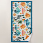 Das Leben ist ein Strand Strandtuch (Vorderseite)