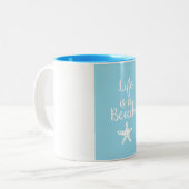 Das Leben ist ein Strand Zweifarbige Tasse (Vorderseite Links)