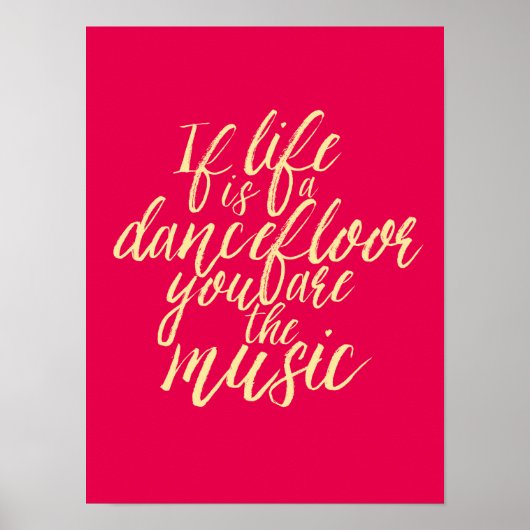 Das Leben ist ein tanzefloor Zitat Hand Kalligraph Poster (Vorne)