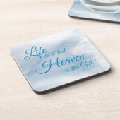 Das Leben ist ein Testament Himmel ist das Geschen Getränkeuntersetzer (Linke Seite)