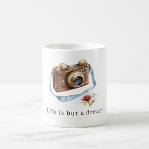 Das Leben ist ein Traum-Kamera-Foto Kaffeetasse