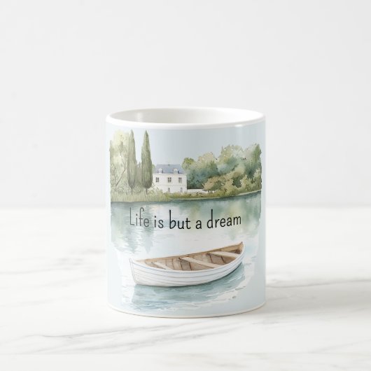 Das Leben ist ein Traumseeboot Kaffeetasse (Mittel)