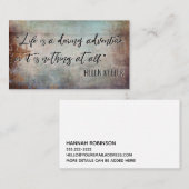 "Das Leben ist ein verwegenes Abenteuer-" Helen Visitenkarte (Vorne/Hinten)