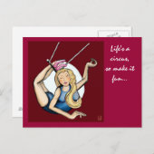Das Leben ist ein Zirkus, also macht es Spaß.. Postkarte (Vorne/Hinten)