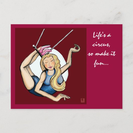Das Leben ist ein Zirkus, also macht es Spaß.. Postkarte (Vorderseite)