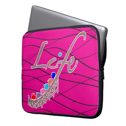Das Leben ist eine Achterbahn Laptopschutzhülle (Vorderseite Links)