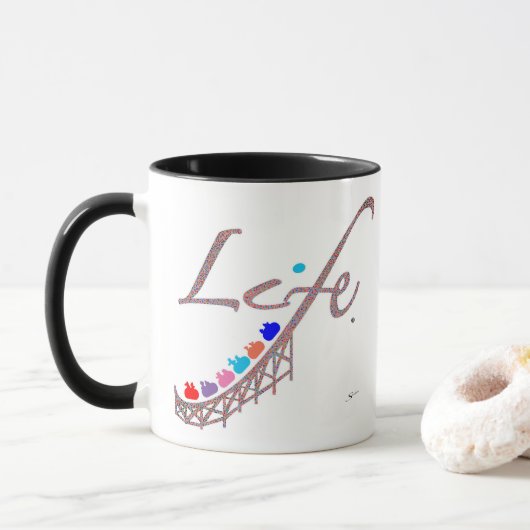 Das Leben ist eine Achterbahn Tasse (Mit Donut)
