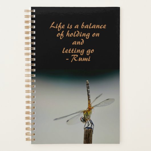 Das Leben ist eine Balance-Zitat-Libelle Planer (Vorderseite)