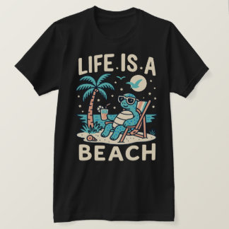 Das Leben ist eine Beach Chill Turtle - Funny Summ T-Shirt