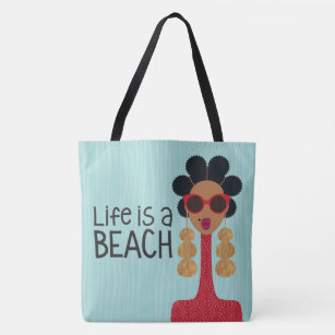 Das Leben ist eine Beach Shoulle Tasche