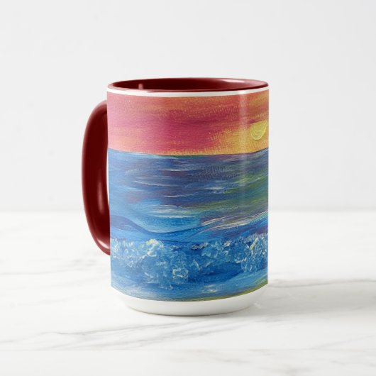 Das Leben ist eine Beach Sunset Tasse (Vorderseite Links)