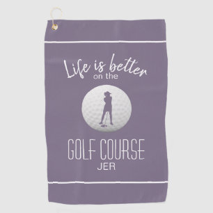 Das Leben ist eine bessere Lady Golf Silhouette Li Golfhandtuch