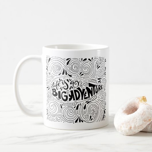 Das Leben ist eine große Tasse von handgeschrieben (Mit Donut)
