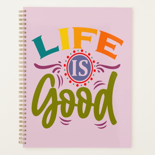 Das Leben ist eine gute Mitivationsphrase Planer (Vorderseite)